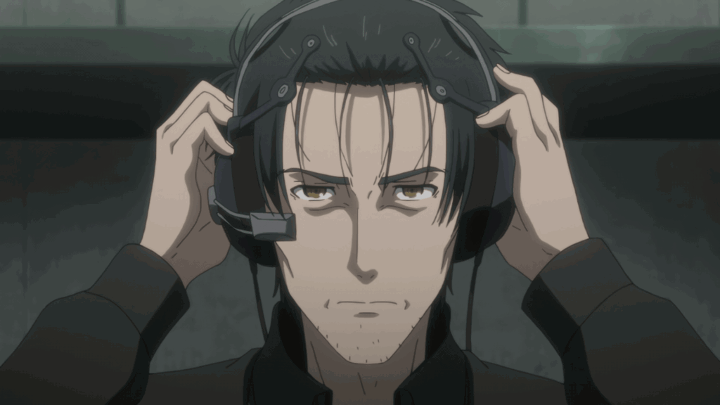Okabe using time machine