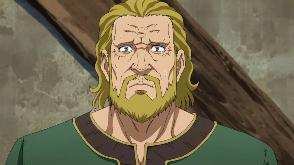 Ketil sweating in Vinland Saga anime