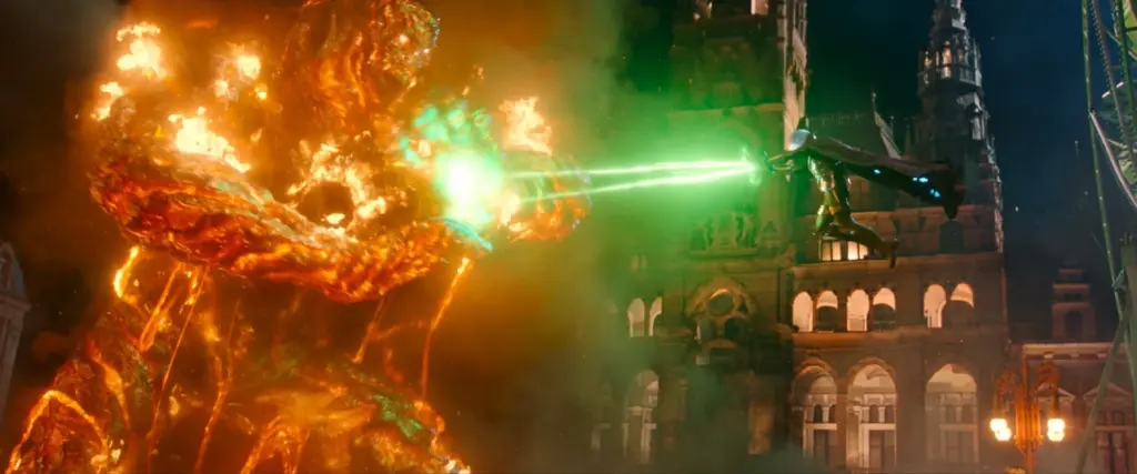 Mysterio fights the Fire Elemental