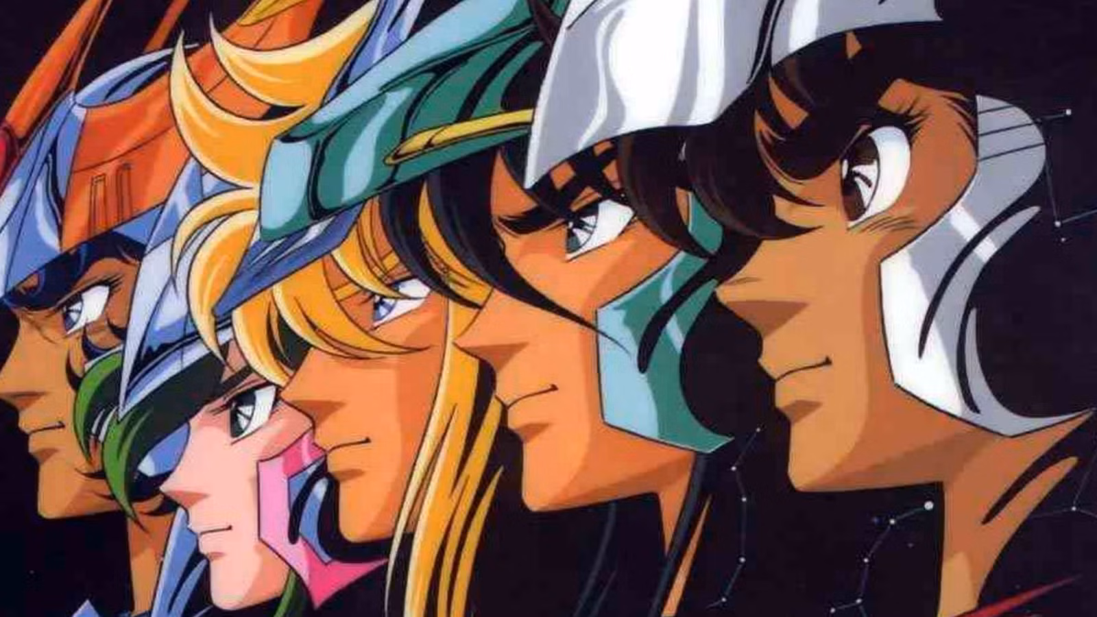 the main cast from saint seiya anime