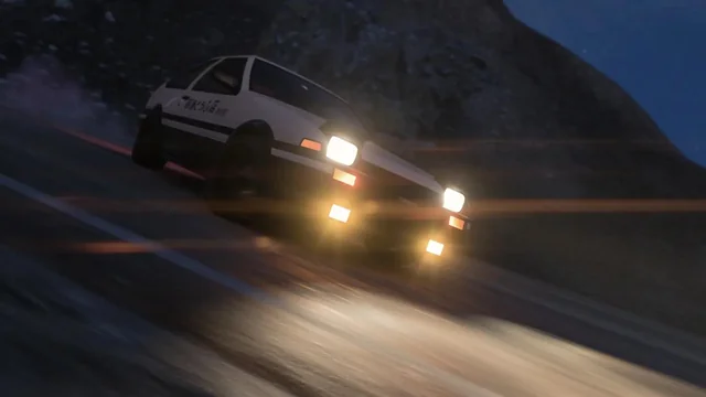 a car race scene from initial d