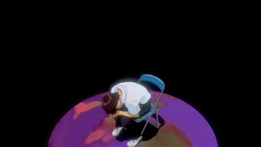 How to Watch Neon Genesis Evangelion in the Correct Watch Order 23 shinji's iconic sitting on a chair meme pose