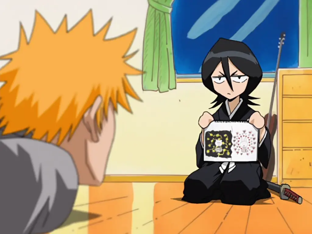 Rukia explaining what hollows are