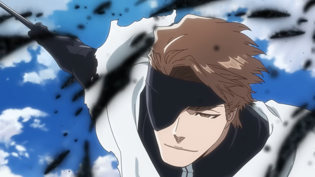 Aizen fighting while smirking