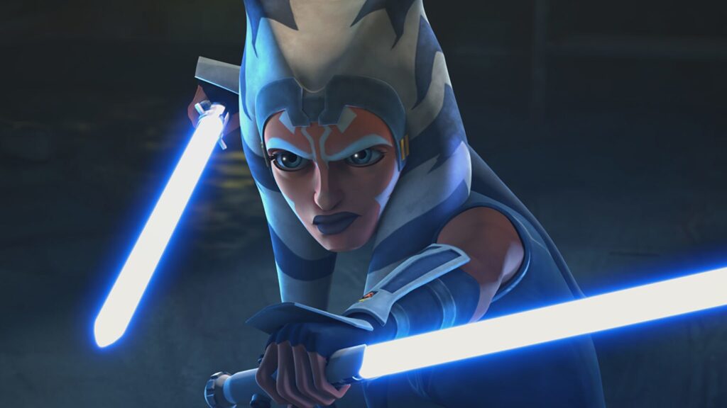 Ahsoka with lightsabers