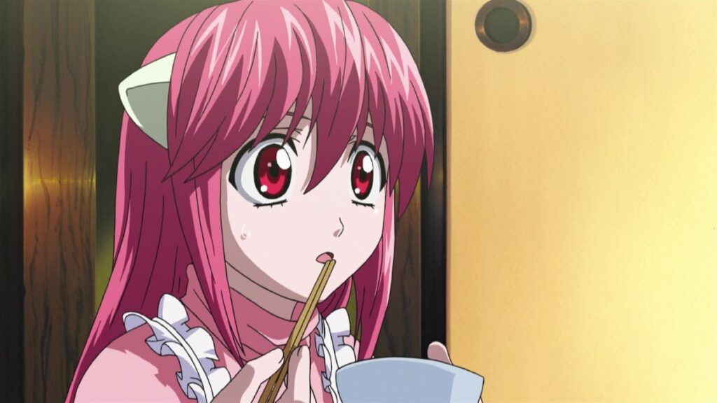 Lucy eating food