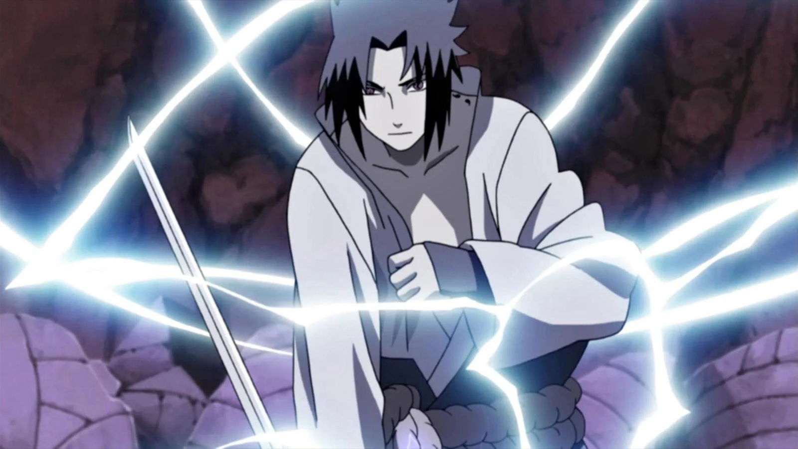sasuke using his chakra