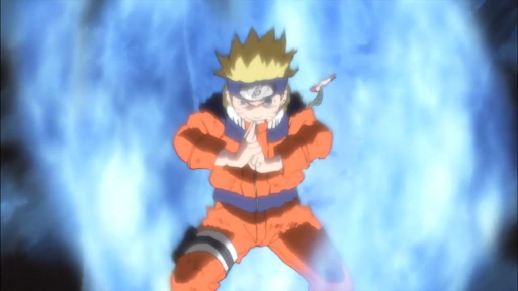 naruto unleashing his chakra