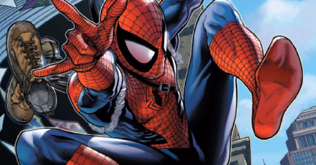 Spider-Man swings