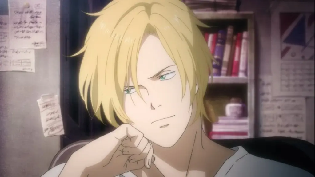 Ash resting his head on his hand