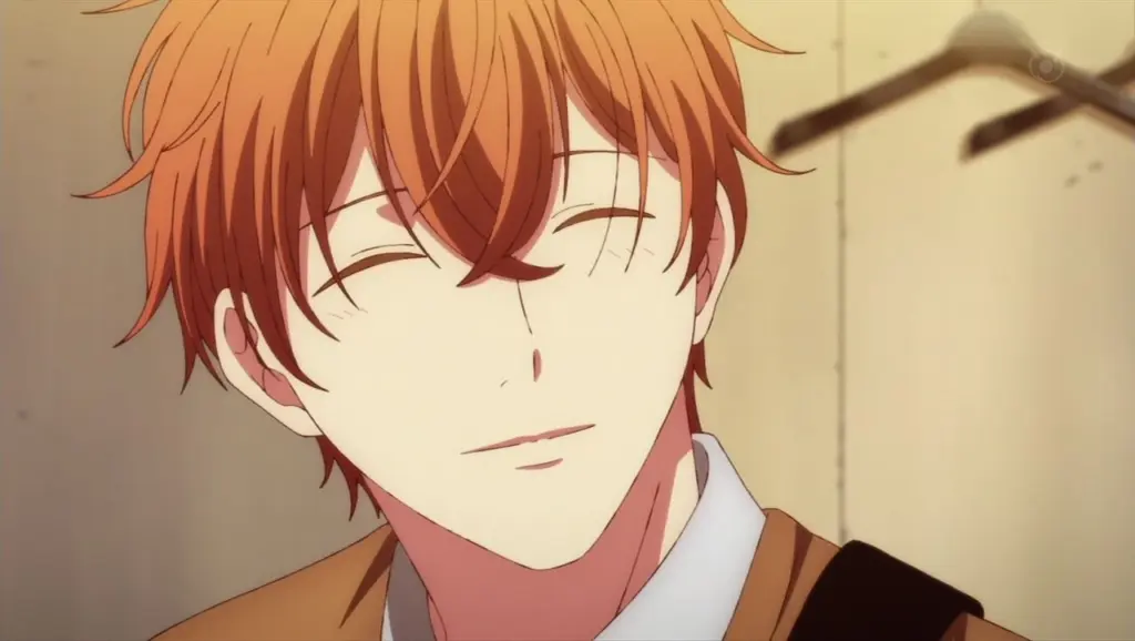 Mafuyu smiling in Given anime