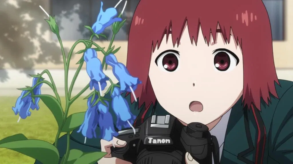 Tokyo Ghoul Watch Order Explained: Every Season, OVA, and Live-Action Film 14 chie taking photo of a flower
