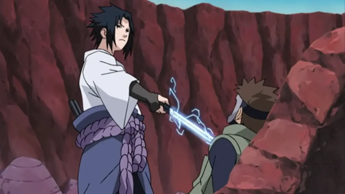 Sasuke using chidori Katana