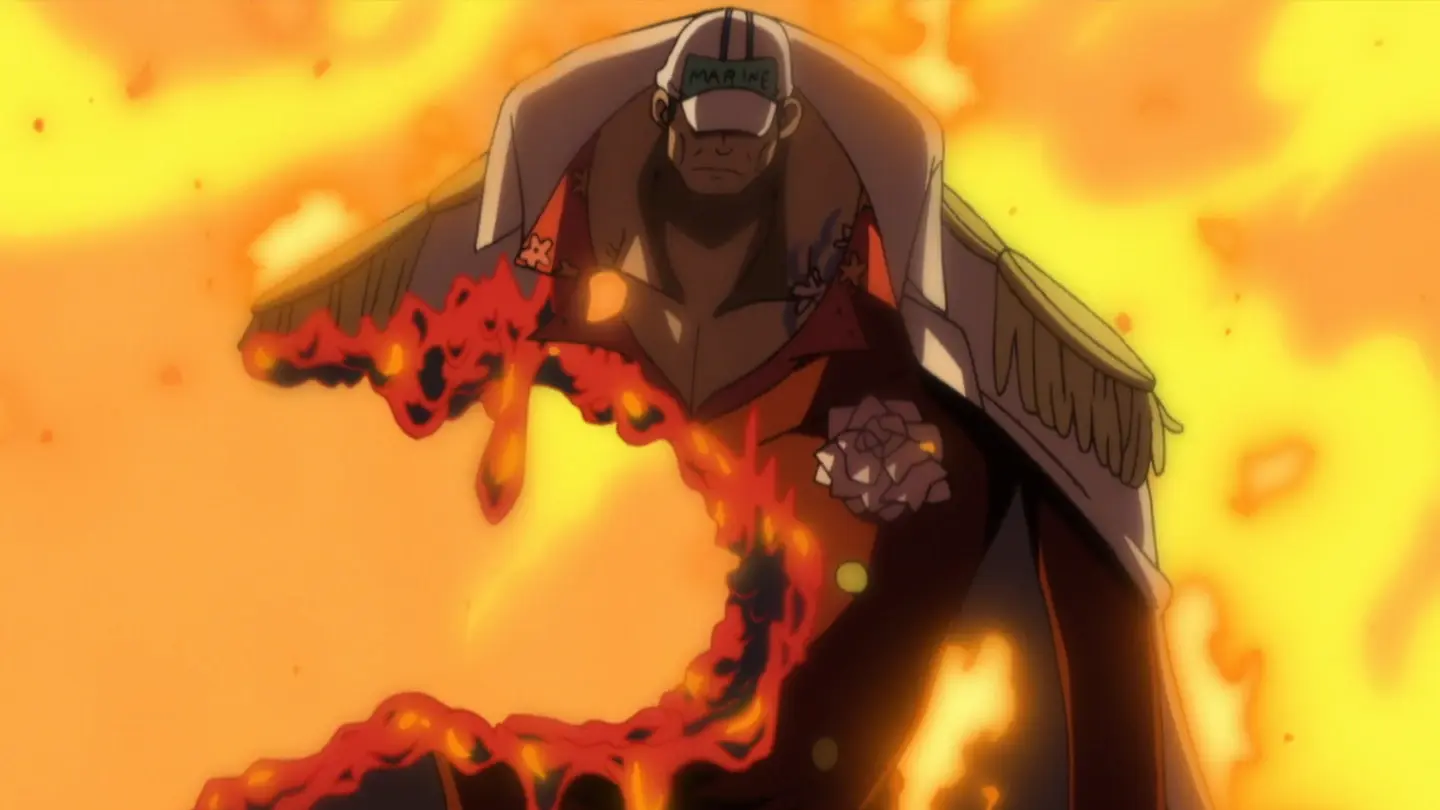 Sakazuki survives a fatal attack
