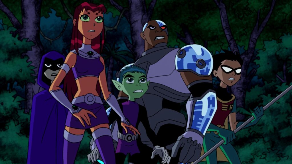 The Teen Titans in one of the best animated shows of the 2000s