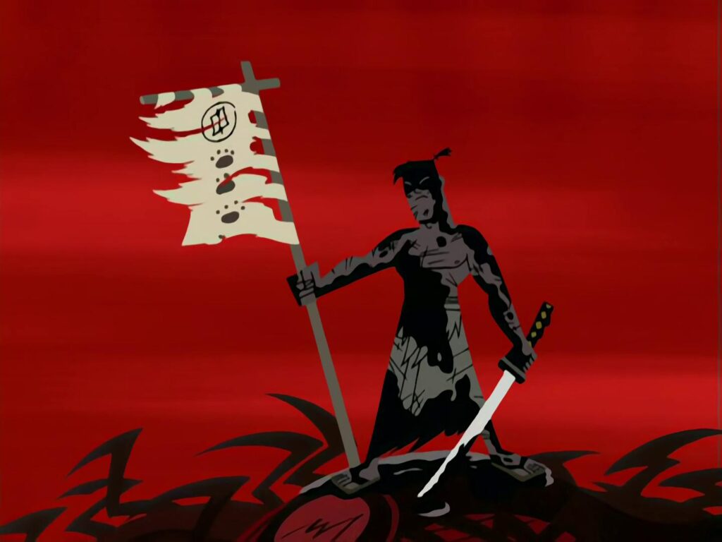 Samurai Jack with a flag