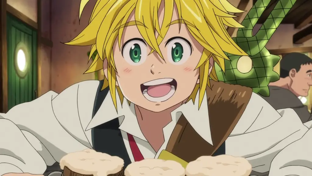 Meliodas serving drinks