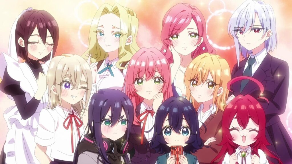 several girlfriends from The 100 Girlfriends Who Really, Really, Really, Really, Really Love You anime