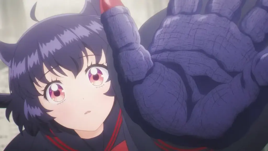 kuroe looks at her kaiju hands