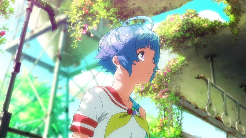 Uta in a sailor uniform in the bubble movie