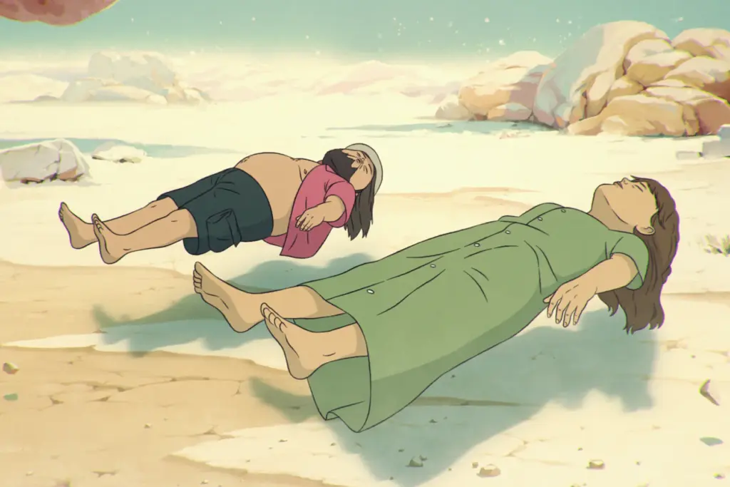 Characters levitate